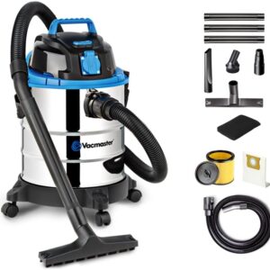 Vacmaster VQ1220SC Aspirateur eau et poussière 1250 W 20 L, fonction souffleur, puissant aspirateur industriel professionnel avec et sans sac