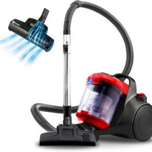 Akitas C10T Aspirateur cylindrique sans sac 850 W avec brosse rotative à grande tête turbo allemande Wessel Werk 28 cm de largeur Poils d'animaux de chat et de chien