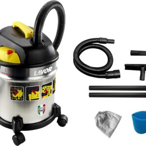 Aspirateur eau et poussière Lavor VAC 20 S, réservoir en acier de 20 litres, 18 kPa, 1200 W max, filtre en tissu et filtre éponge inclus