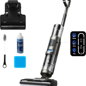 Eureka Rapidwash NEW430 Aspirateur serpillère sans fil, aspirateur sec et humide pour sols durs, poils d'animaux, nettoyeur de sol sans fil avec navigation vocale, autonettoyant et séchage