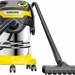 Kärcher Aspirateur eau et poussière WD 5 S V-25/5/22, filtre plat plissé, cartouche filtrante amovible, nettoyage automatique du filtre, 1100 W, réservoir en acier inoxydable de 25 l, tuyau de 2,2 m